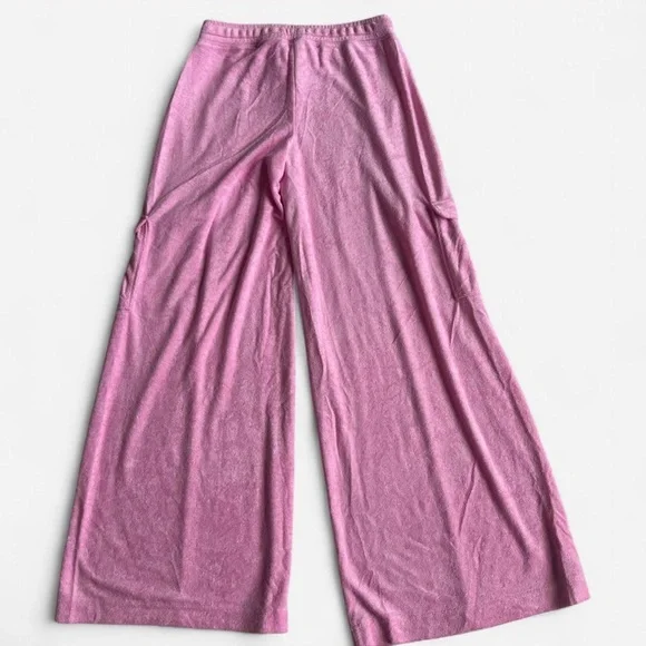 Out from Under by Urban Outfitters Y2K Barbie Pink Velour Cargo Lounge Pants M - Picture 4 of 5